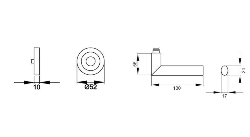 Verona - Stainless Steel Door Handle Set with SKG*** Safety Rosette, Gold – thumbnail 3